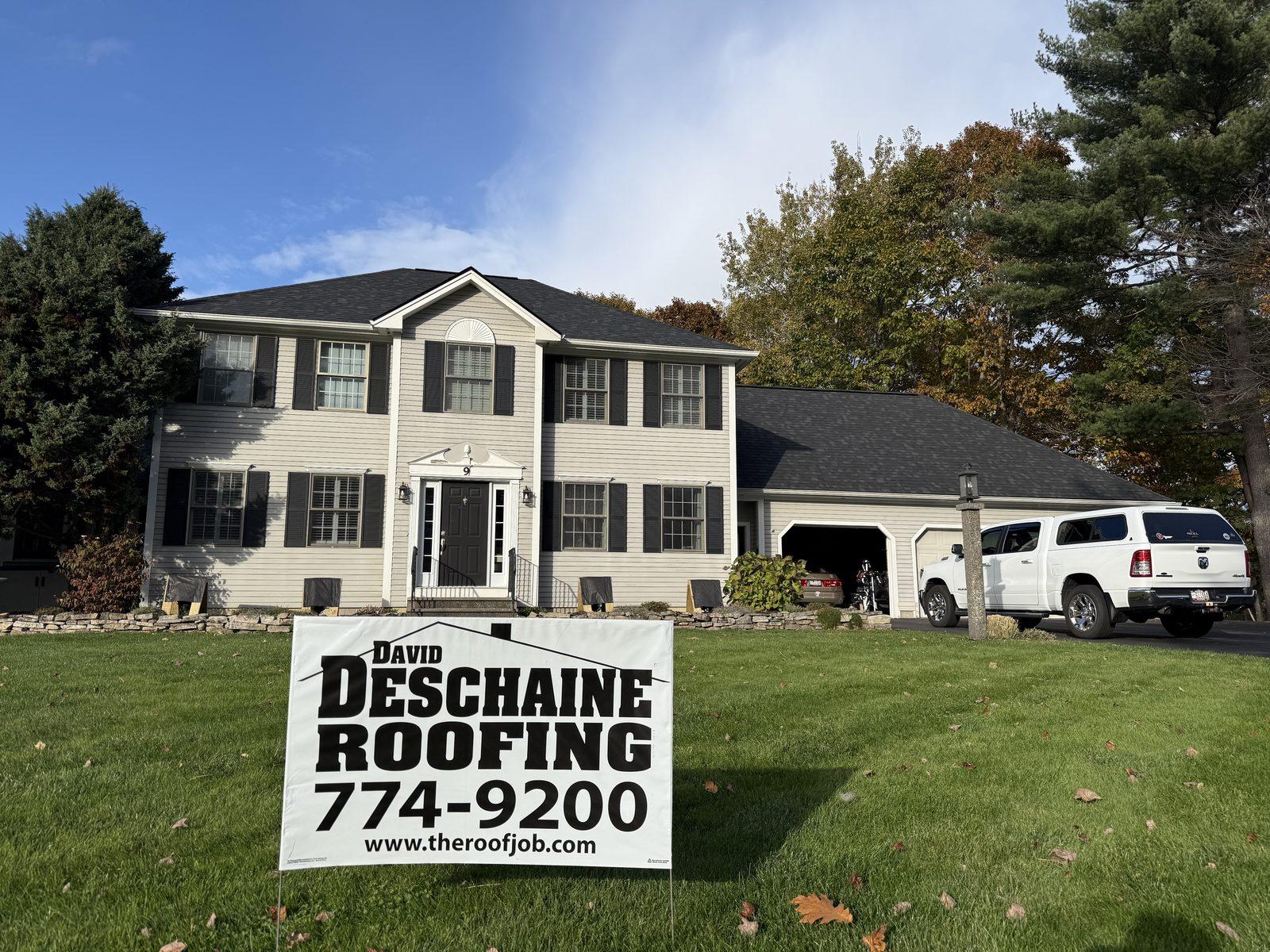 New roof by David Deschaine Roofing on a home in Westbrook, Maine